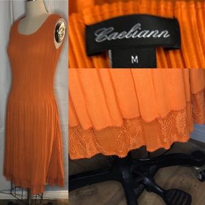 Caeliann FIT AND FLAIR Tangerine Orange Dress M